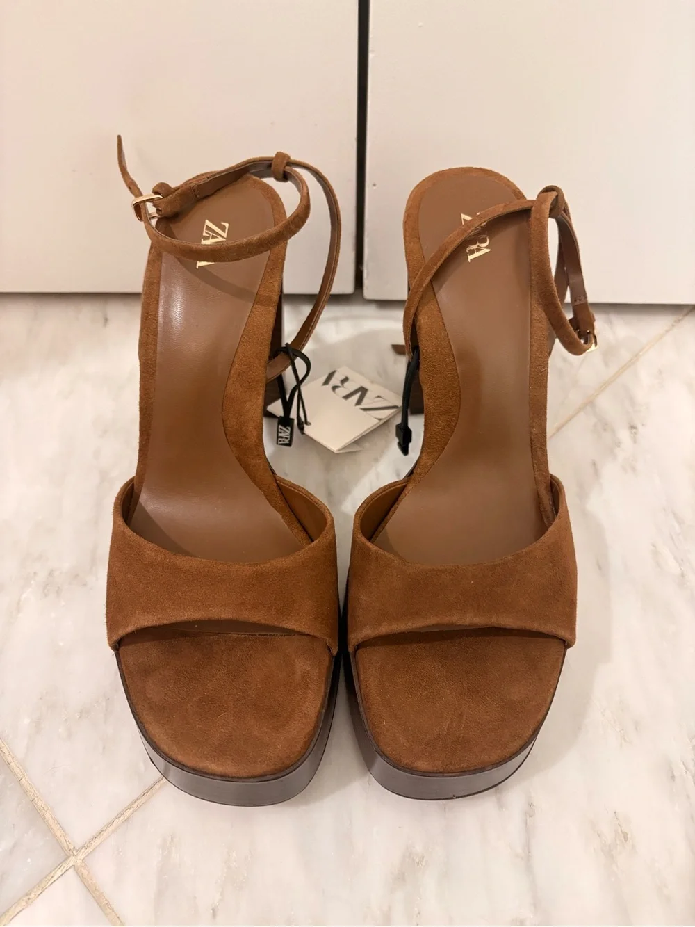 Zara Suede Platform Heels